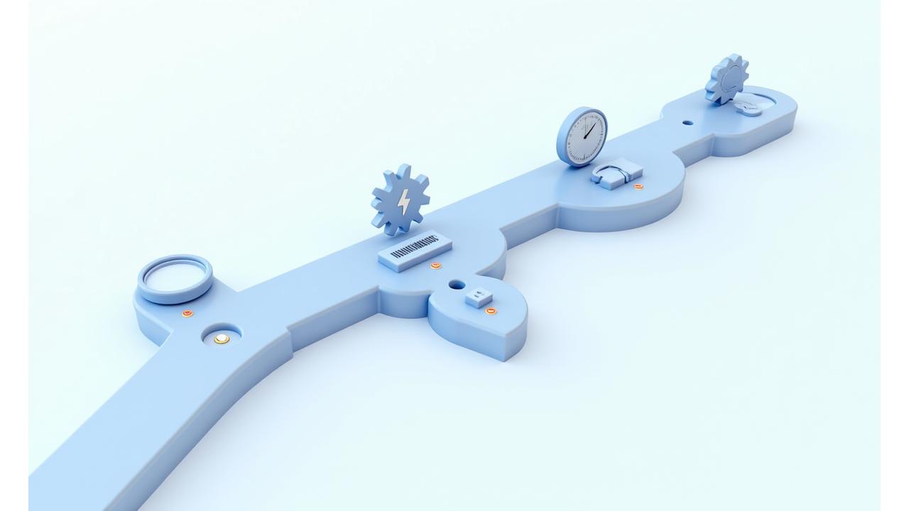 Flussdiagramm visualisiert den Incident-Response-Workflow: Erkennung, Analyse, Eingrenzung, Beseitigung, Wiederherstellung und Nachbereitung, mit Zeitachsen und Verantwortlichkeiten. Klare, professionelle Darstellung mit Warnsymbolen (Ausrufezeichen) und einem Gefühl von Kontrolle und Systematik in blauen und akzentfarbenen Tönen.