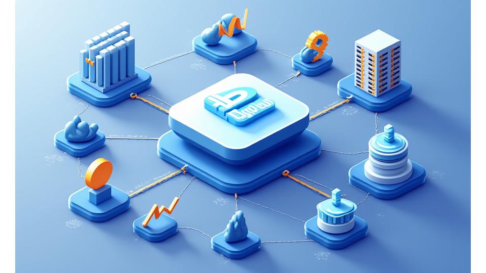Schematische Darstellung der API-Integration von Aquarell AI in verschiedene Fintech-Systeme.