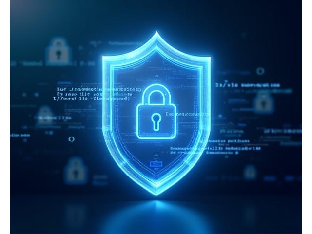 Digitales Sicherheitsschild repräsentiert Datenverschlüsselung und Compliance-Dokumentation