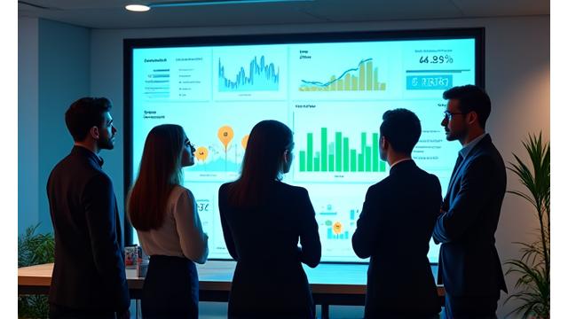 Finanzteam arbeitet effizient mit KI-Dashboard