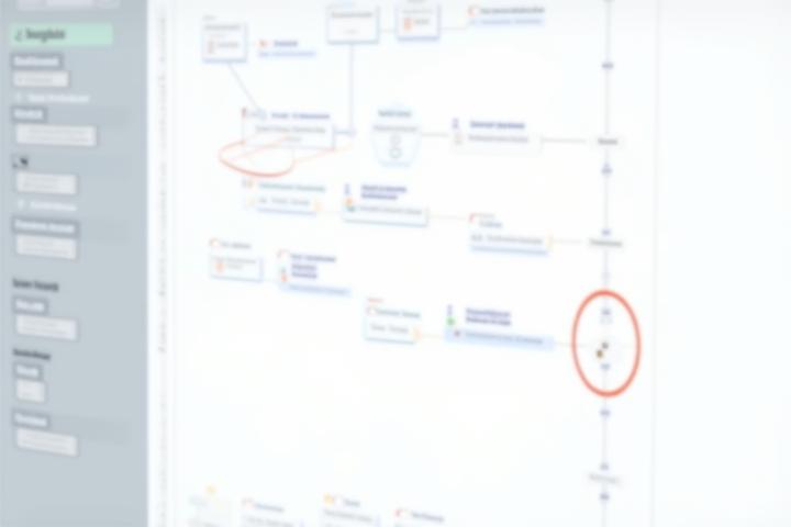 Screenshot des Drag-and-Drop Workflow Builders